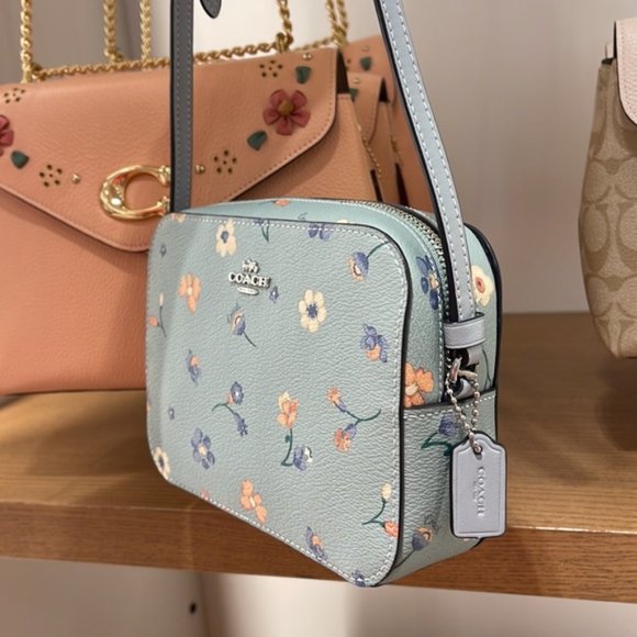 Coach c8699 Mini Camera Bag With Mystical Floral Print Light Teal Multi - Picture 7 of 16